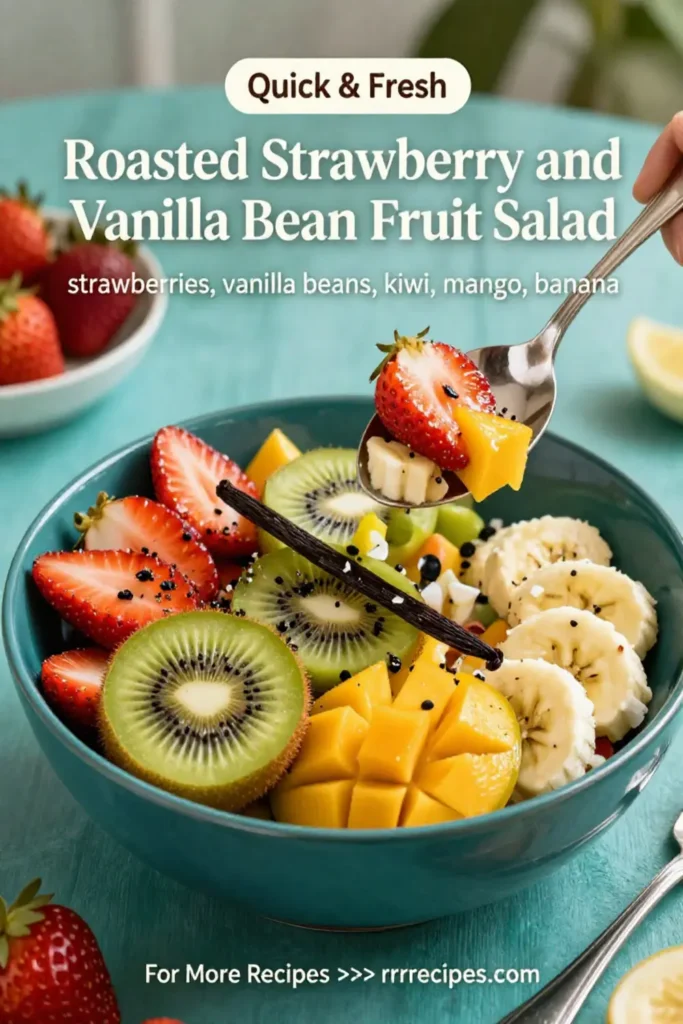 Fruit Salad: Roasted Strawberry and Vanilla Bean Fruit Salad in 15 Minutes