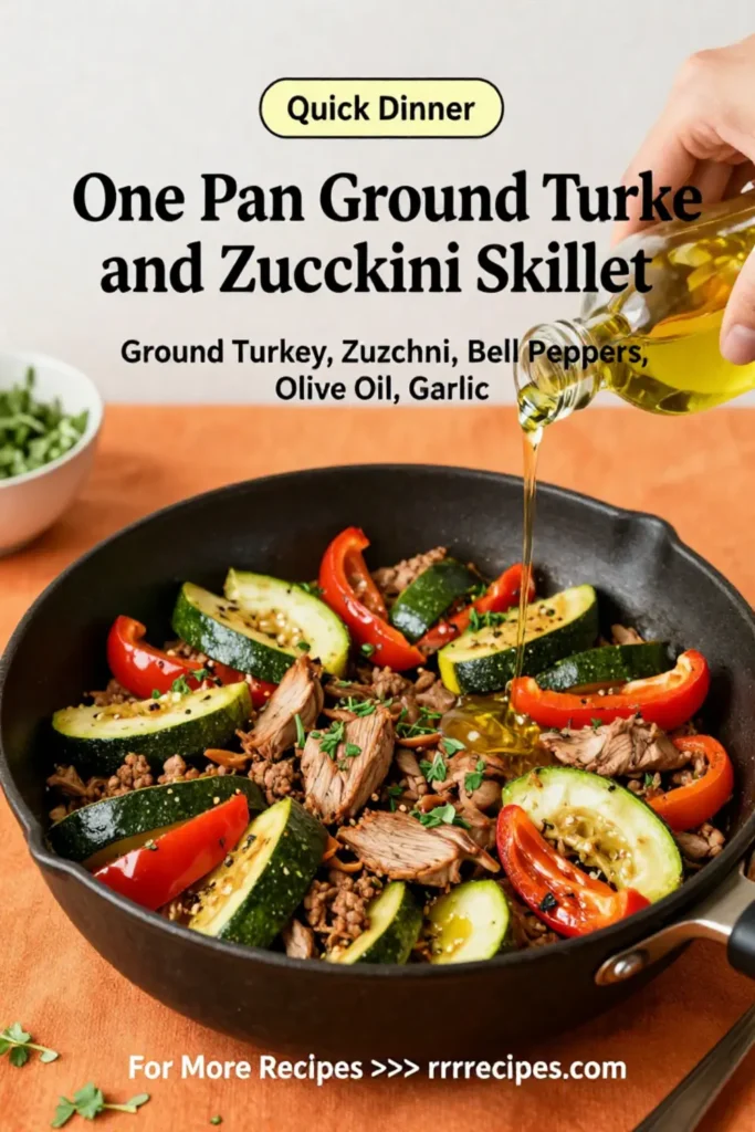 Ground Turkey Recipes: One Pan Ground Turkey and Zucchini Skillet in 20 Minutes