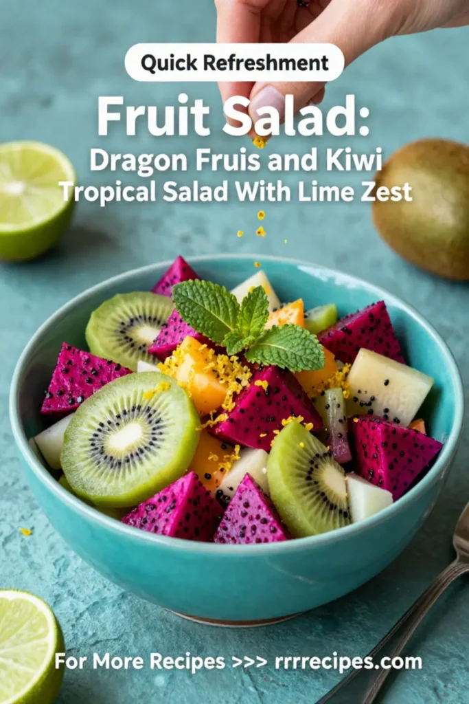 Fruit Salad: Dragon Fruit and Kiwi Tropical Salad With Lime Zest in 10 Minutes