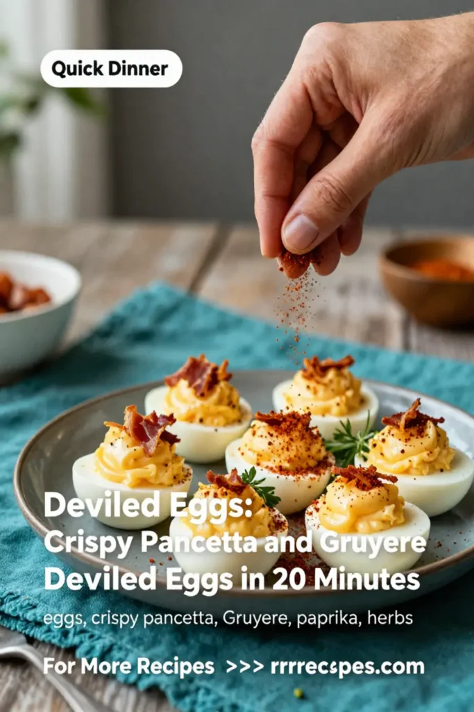 Deviled Eggs: Crispy Pancetta and Gruyere Deviled Eggs in 20 Minutes
