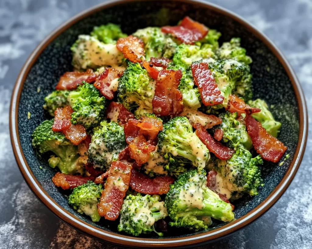 Broccoli Salad: Honey Mustard Bacon Broccoli Salad in 15 Minutes