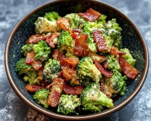 Broccoli Salad: Honey Mustard Bacon Broccoli Salad in 15 Minutes