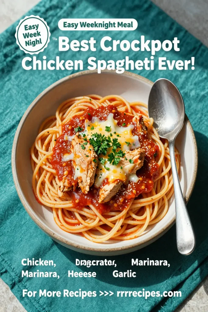 The Best Crockpot Chicken Spaghetti Ever!