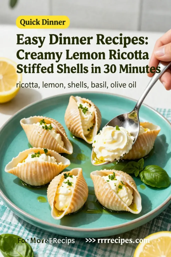 Easy Dinner Recipes: Creamy Lemon Ricotta Stuffed Shells in 30 Minutes