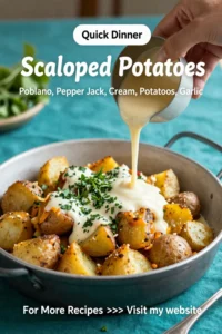 Scalloped Potatoes: Poblano and Pepper Jack Southwestern Scalloped Potatoes in 40 Minutes