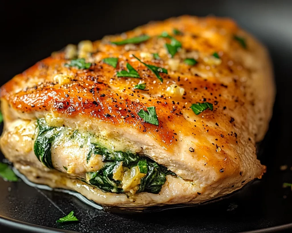 Chicken Breast Recipes: Honey Garlic Stuffed Chicken Breast With Spinach in 30 Minutes