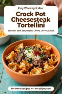 Crock Pot Cheesesteak Tortellini Recipe