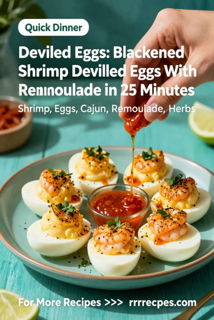 Deviled Eggs: Blackened Shrimp Deviled Eggs With Cajun Remoulade in 25 Minutes