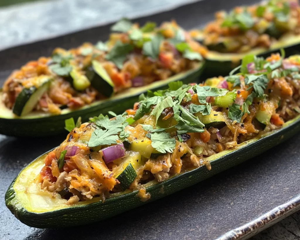 Healthy Dinner Recipes: Turkey and Vegetable Stuffed Zucchini Boats in 25 Minutes