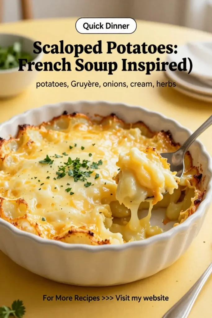 Scalloped Potatoes: French Onion Soup Inspired Scalloped Potatoes With Gruyere in 40 Minutes