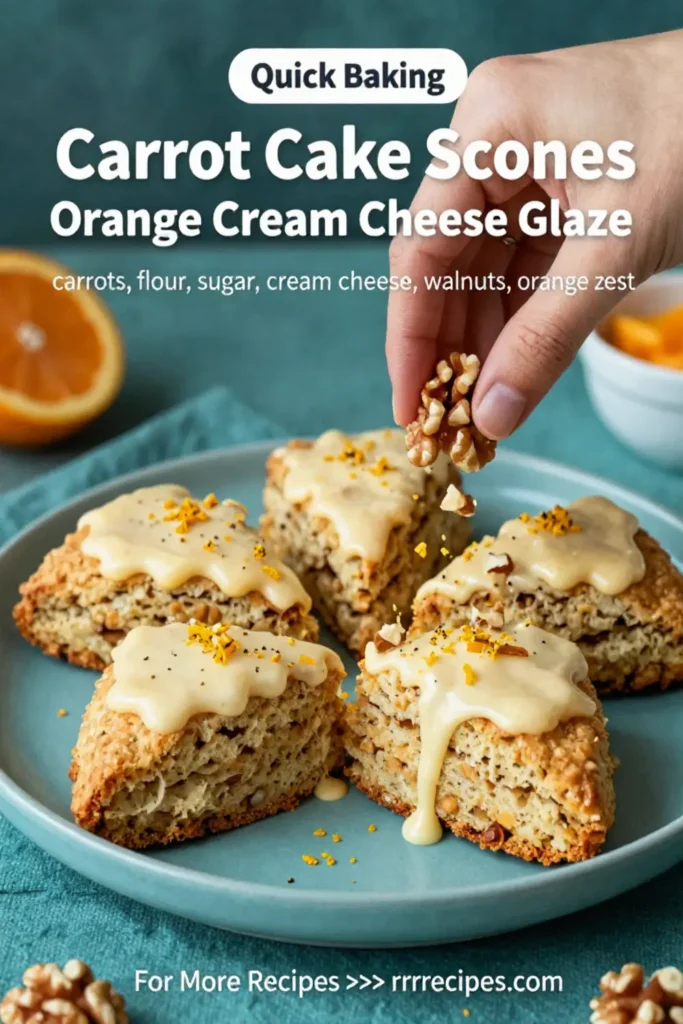 Carrot Cake Recipe: Carrot Cake Scones With Orange Cream Cheese Glaze in 30 Minutes