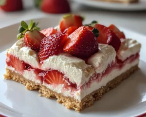 Strawberry Shortcake: Strawberry Shortcake Cheesecake Bars With Graham Crust in 30 Minutes