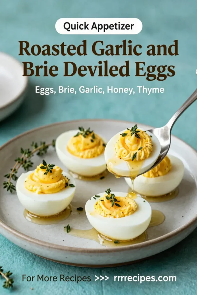 Deviled Eggs: Roasted Garlic and Brie Deviled Eggs With Thyme Honey in 25 Minutes