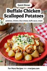 Scalloped Potatoes: Buffalo Chicken Scalloped Potatoes With Blue Cheese in 40 Minutes