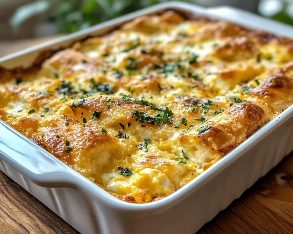 Breakfast Casserole: Croissant Egg and Cheese Breakfast Casserole in 35 Minutes