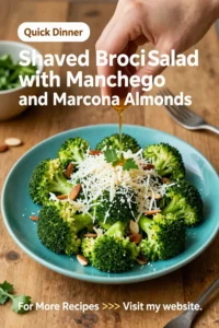 Broccoli Salad: Shaved Broccoli Salad With Manchego and Marcona Almonds in 15 Minutes