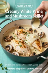 Dinner Recipes: Creamy White Wine Chicken and Mushroom Skillet in 25 Minutes