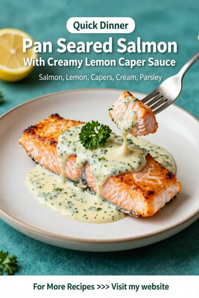 Salmon: Pan Seared Salmon With Creamy Lemon Caper Sauce in 15 Minutes