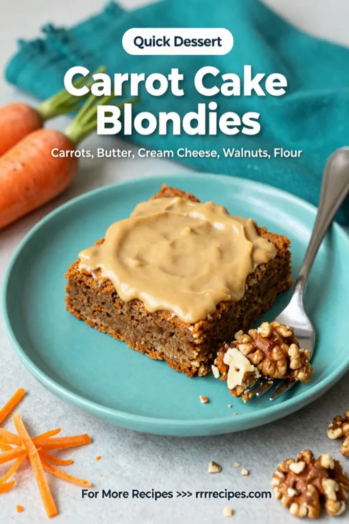 Carrot Cake Recipe: Carrot Cake Blondies With Brown Butter Cream Cheese Glaze in 30 Minutes