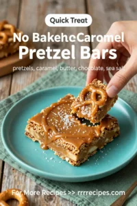 No Bake Salted Caramel Pretzel Bars