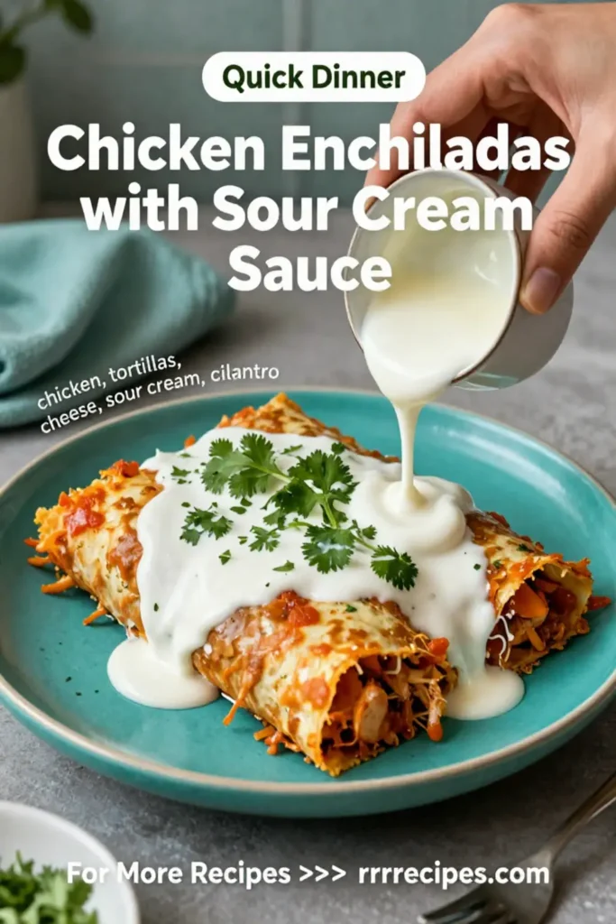 Chicken Enchiladas with Sour Cream White Sauce
