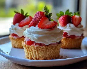 Strawberry Shortcake: No Bake Strawberry Shortcake Cheesecake Cups in 15 Minutes