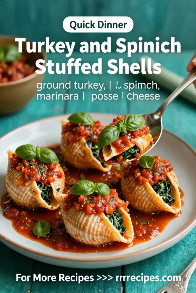 Ground Turkey Recipes: Turkey and Spinach Stuffed Shells With Marinara in 35 Minutes