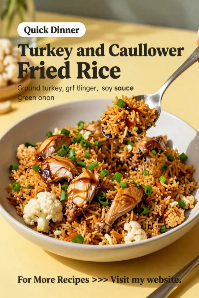 Ground Turkey Recipes: Turkey and Cauliflower Fried Rice With Ginger in 20 Minutes
