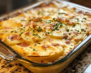 Scalloped Potatoes: Layered Ham and Swiss Scalloped Potatoes in 40 Minutes