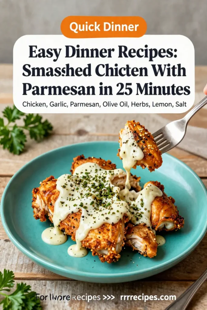 Easy Dinner Recipes: Crispy Smashed Chicken With Garlic Parmesan in 25 Minutes