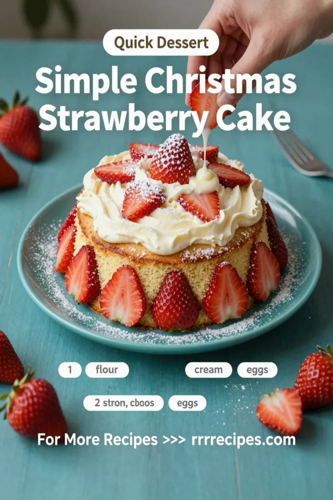 Simple Christmas Strawberry Cake