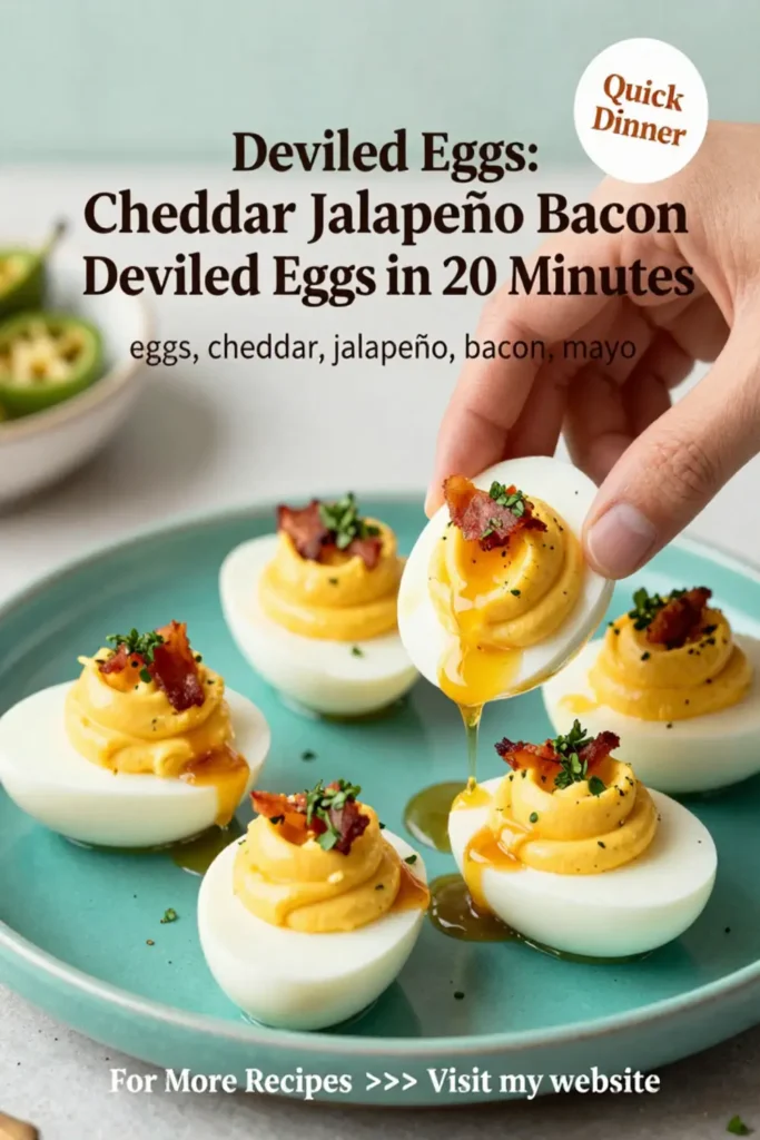 Deviled Eggs: Cheddar Jalapeño Bacon Deviled Eggs in 20 Minutes