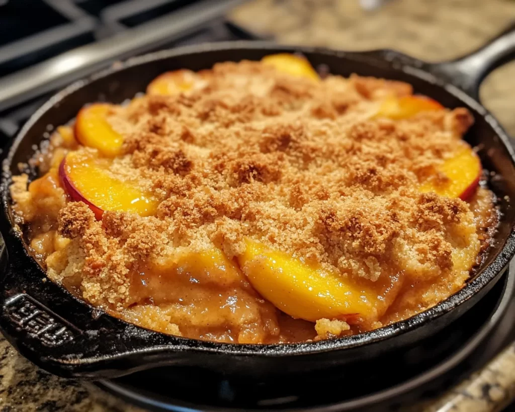 Dessert Recipes: Brown Butter Peach Cobbler Skillet in 25 Minutes