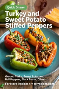 Ground Turkey Recipes: Turkey and Sweet Potato Stuffed Peppers in 30 Minutes