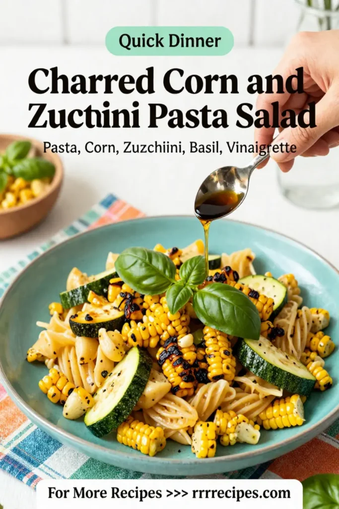 Pasta Salad: Charred Corn and Zucchini Pasta Salad With Basil Vinaigrette in 20 Minutes