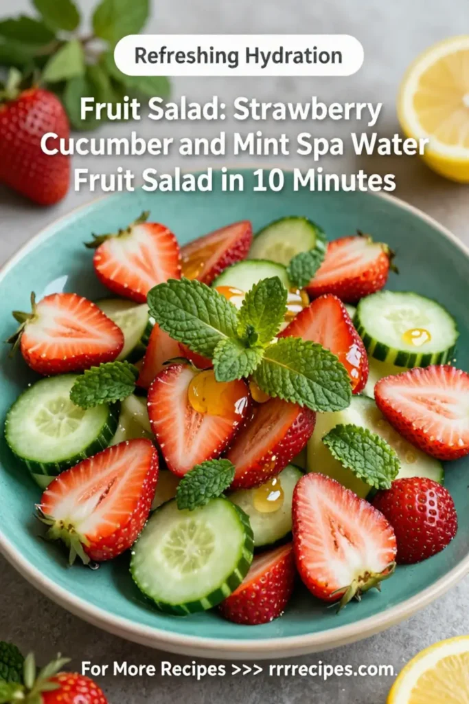 Fruit Salad: Strawberry Cucumber and Mint Spa Water Fruit Salad in 10 Minutes