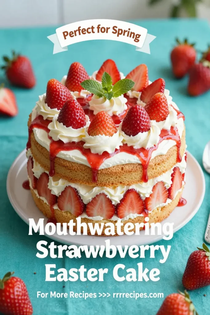 Mouthwatering Strawberry Easter Cake