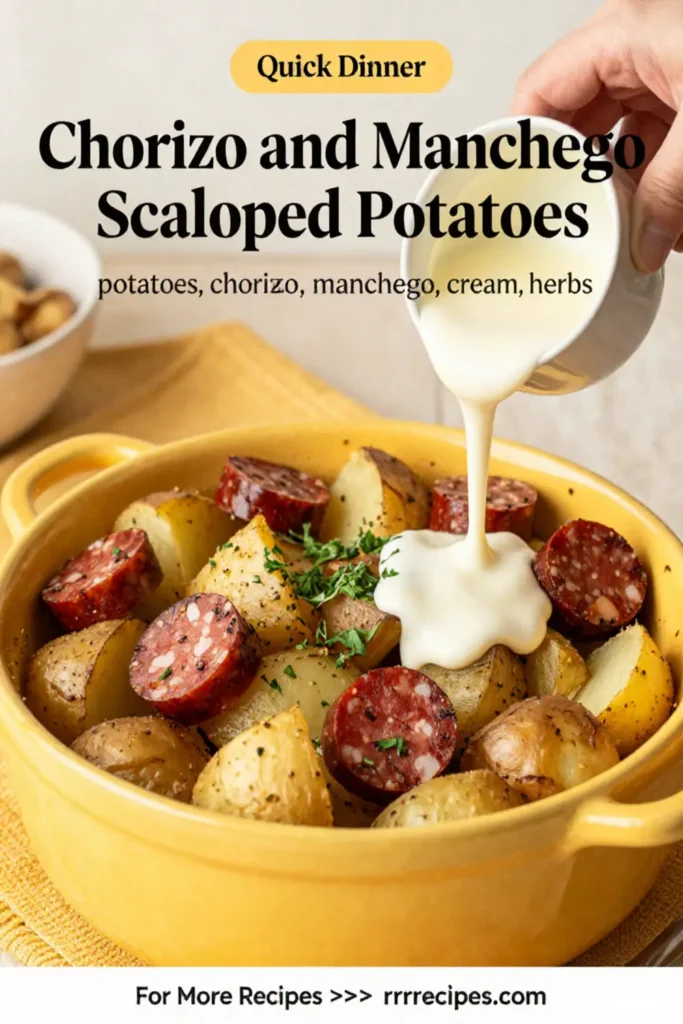 Scalloped Potatoes: Chorizo and Manchego Scalloped Potatoes in 40 Minutes