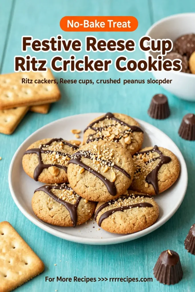Festive Reese Cup Ritz Cracker Cookies