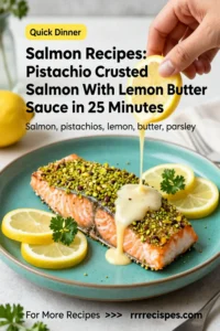 Salmon Recipes: Pistachio Crusted Salmon With Lemon Butter Sauce in 25 Minutes