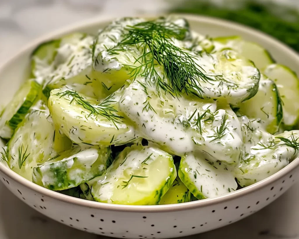 Cucumber Salad: Creamy Dill and Sour Cream Cucumber Salad in 10 Minutes