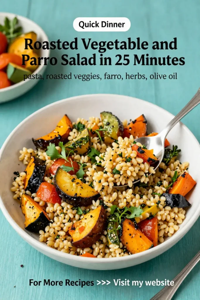 Pasta Salad Recipes: Roasted Vegetable and Farro Pasta Salad in 25 Minutes