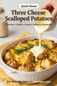 Scalloped Potatoes: Three Cheese Scalloped Potatoes With Rosemary in 40 Minutes