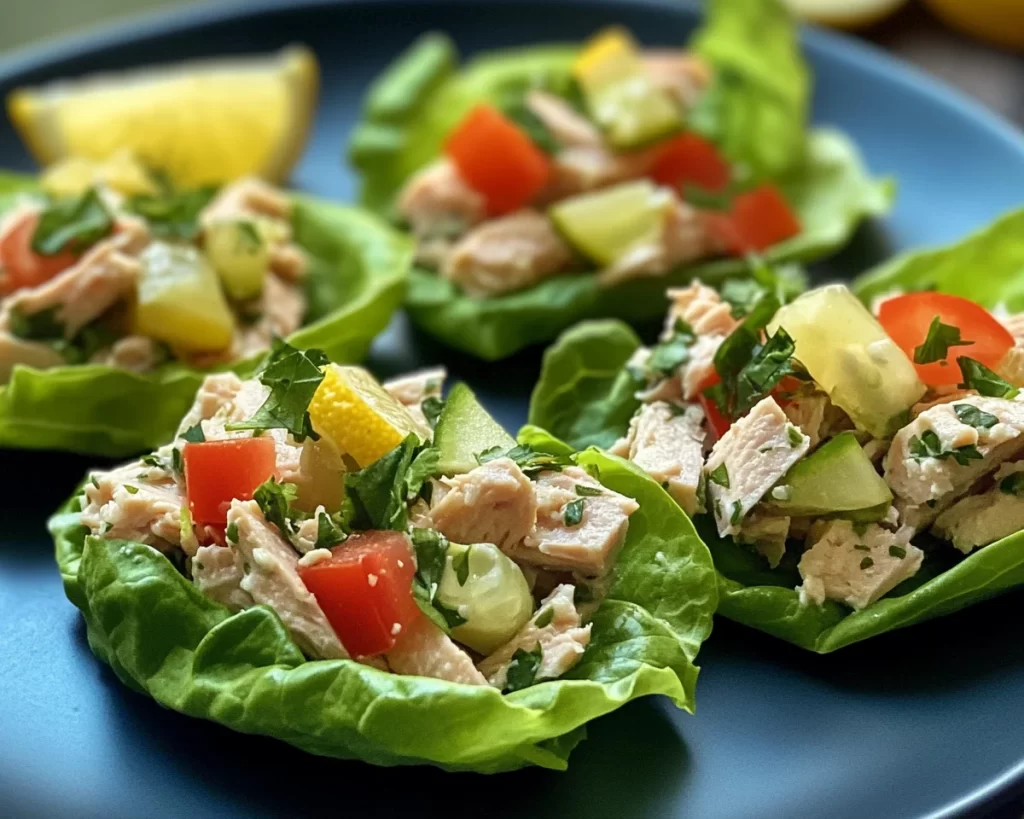 Lunch Ideas: Lemon Herb Tuna Salad Lettuce Wraps in 10 Minutes