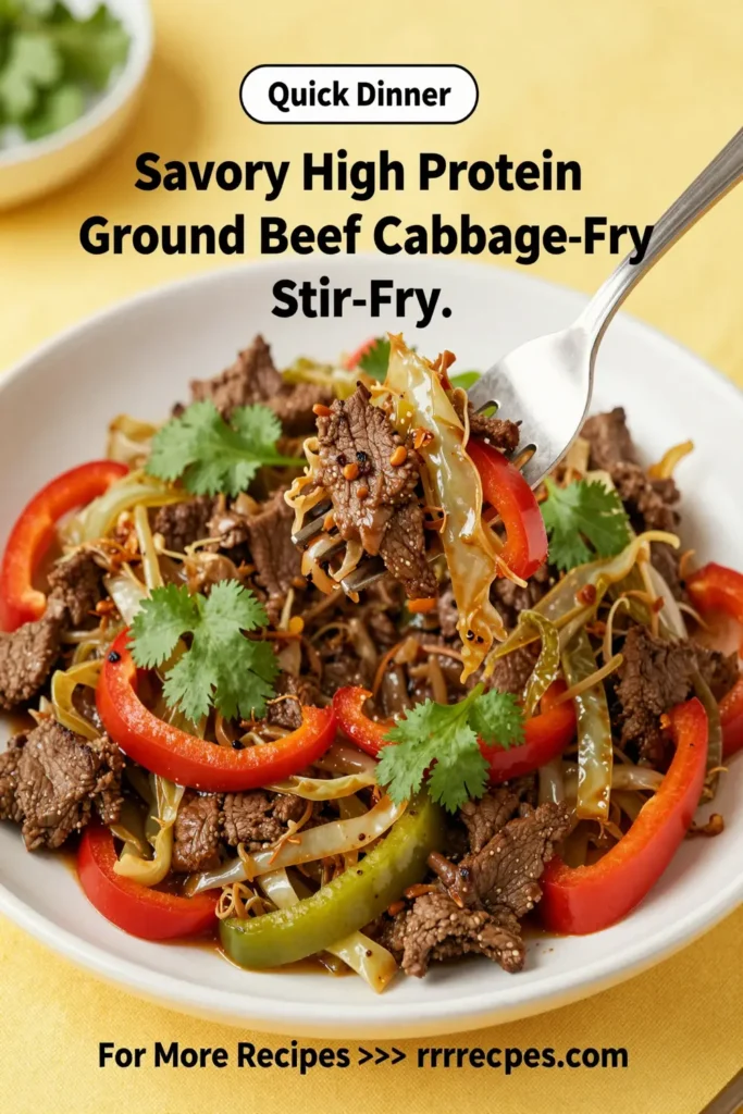 Savory High Protein Ground Beef Cabbage Stir-Fry