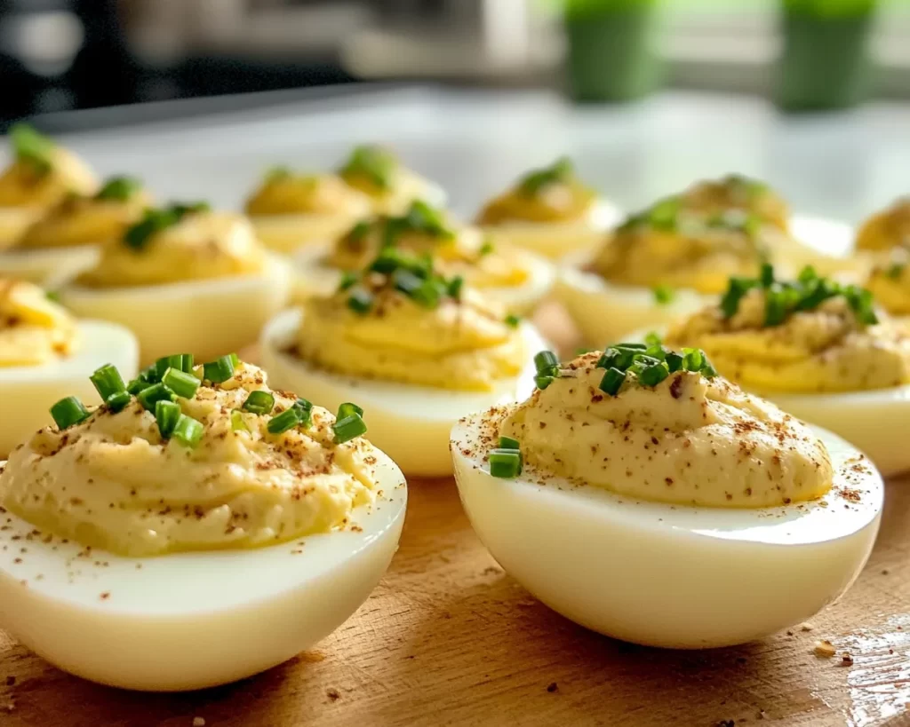 Deviled Eggs: Truffle Oil and Chive Deviled Eggs in 20 Minutes