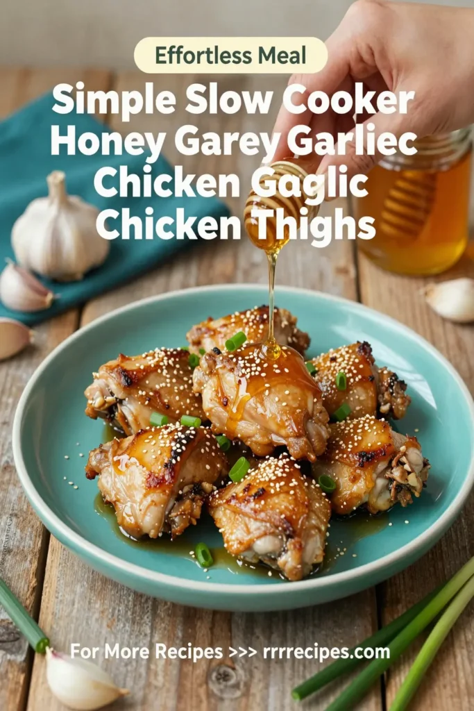 Simple Slow Cooker Honey Garlic Chicken Thighs