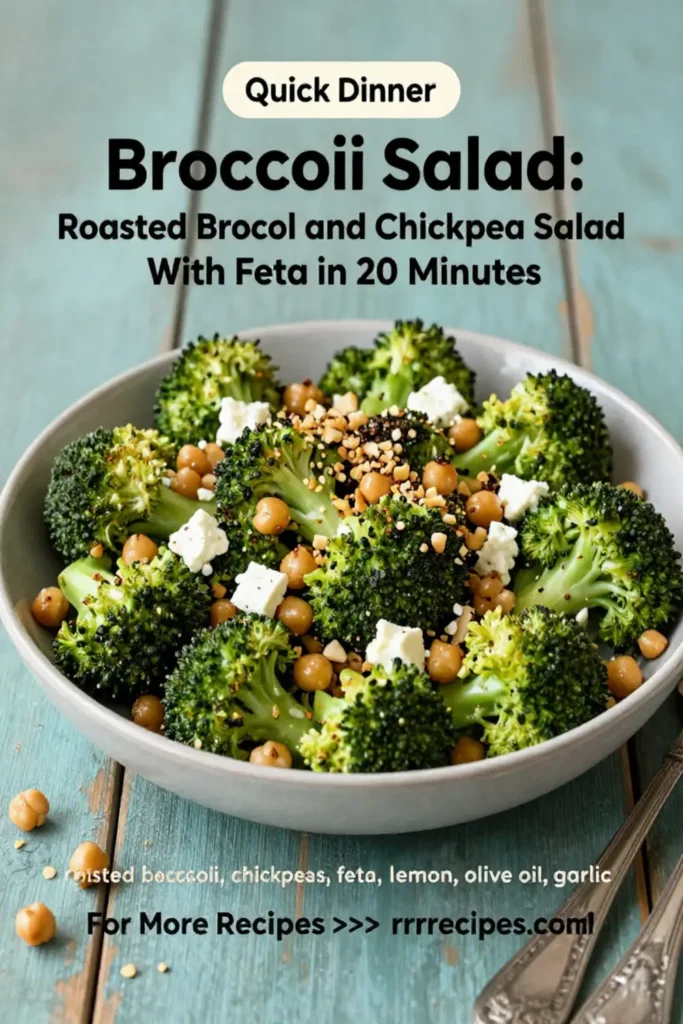 Broccoli Salad: Roasted Broccoli and Chickpea Salad With Feta in 20 Minutes