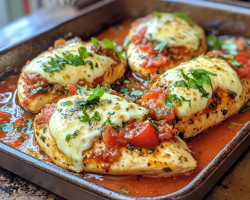 Chicken Breast Recipes: Baked Bruschetta Chicken With Mozzarella in 25 Minutes