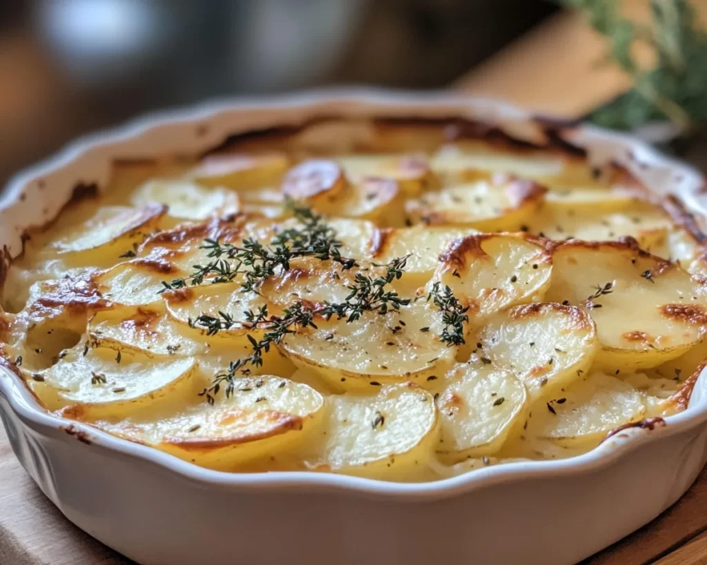Scalloped Potatoes: Gruyere and Thyme Scalloped Potatoes in 40 Minutes